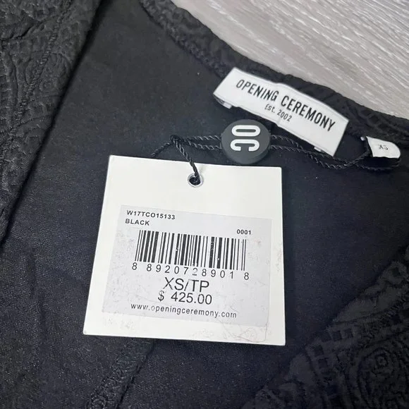 NWT Opening Ceremony Black Medallion Jacquard Flare Dress Size XS - Picture 7 of 8